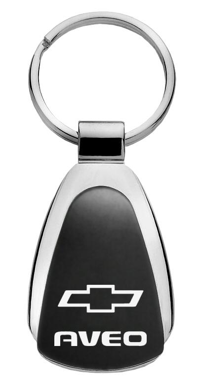 Chevrolet aveo black tear drop key chain ring tag key fob logo lanyard