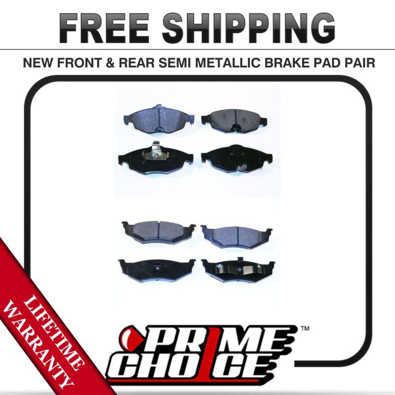 Complete set of front and rear premium brake pads with lifetime warranty