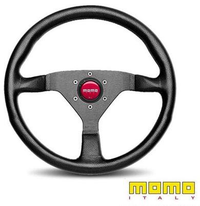 Momo monte carlo steering wheel 350mm black leather red stitch 