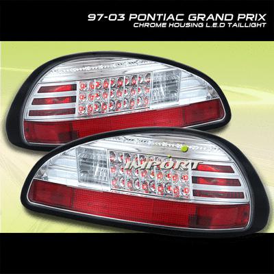 97-03 99 01 pontiac grand prix chrome led tail brake signal lamps lights pair 