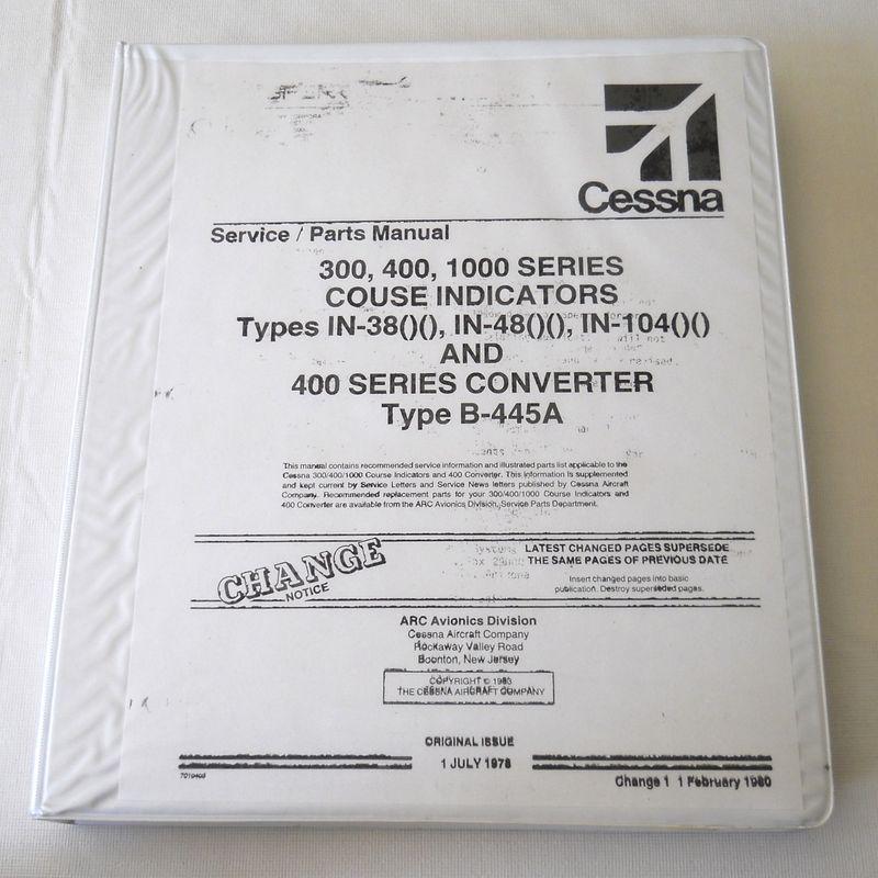 Cessna avionic manual for 300,400,1000 series course indicators & 400 series con