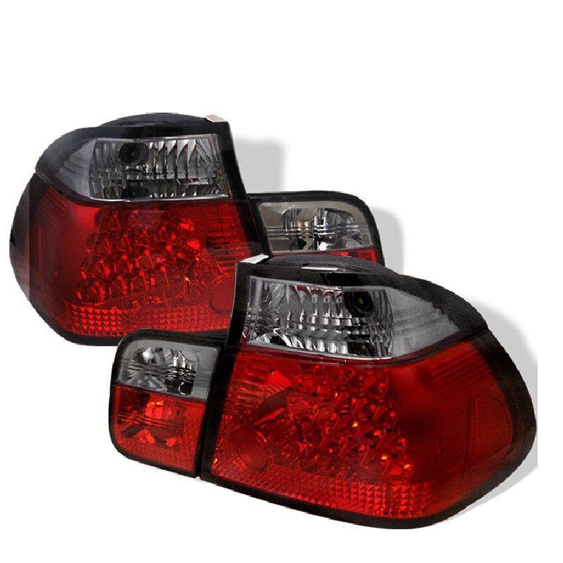 Tln autoparts bmw e46 3-series 1999 2000 01 4dr led tail lights - red smoke