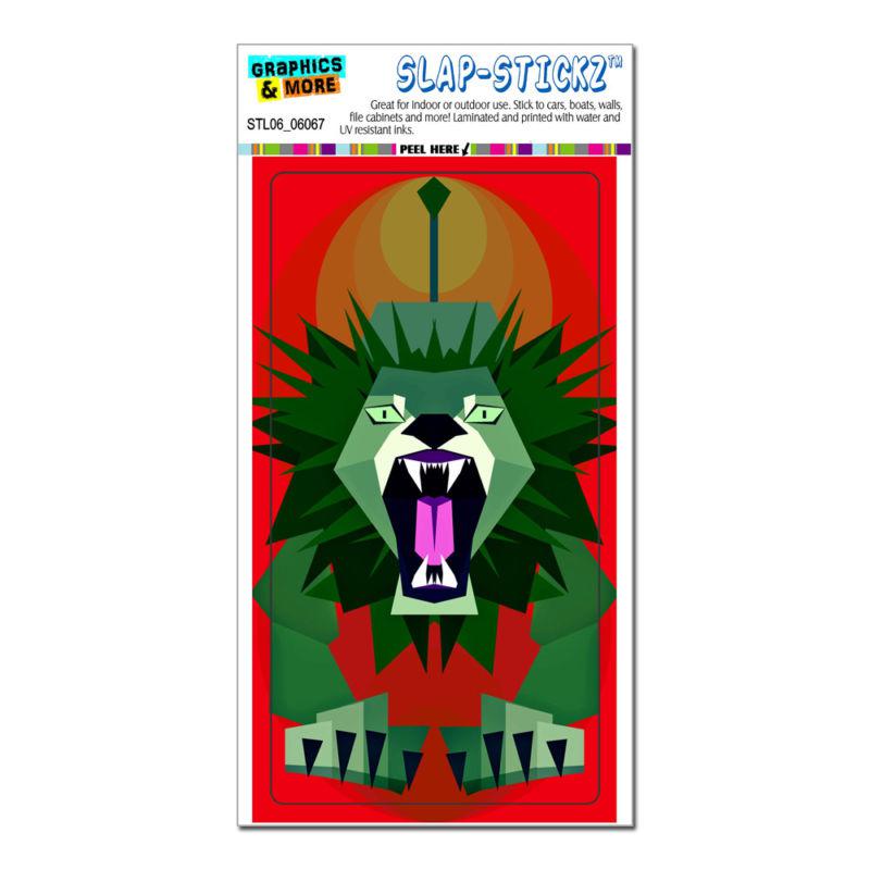 Geometric lion red - slap-stickz™ automotive car window locker bumper sticker