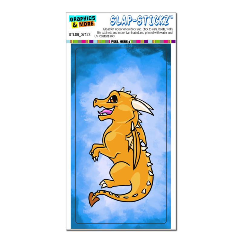 Baby dragon chibi on blue - cute - slap-stickz™ car window locker bumper sticker