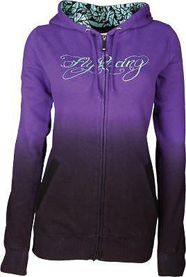 Fly racing womens ombre zip hoody black purple size medium