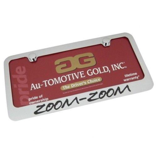 Mazda zoom zoom old font chrome license plate frame