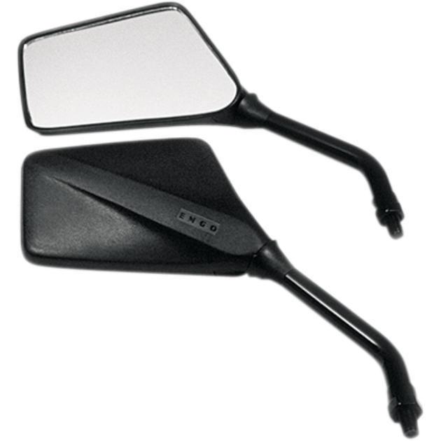 Emgo trimline mirror set rectangular 10mm 5" stem black fits yamaha