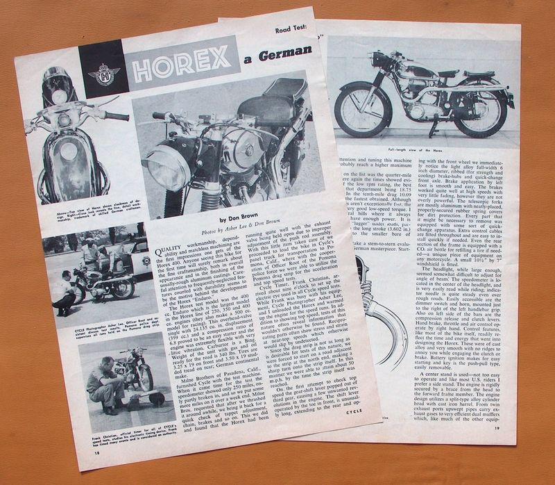 0500   cycle magazine road test: 1954 horex 400!