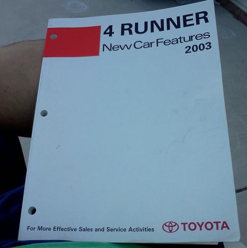 2003 toyota 4runner new car feature book