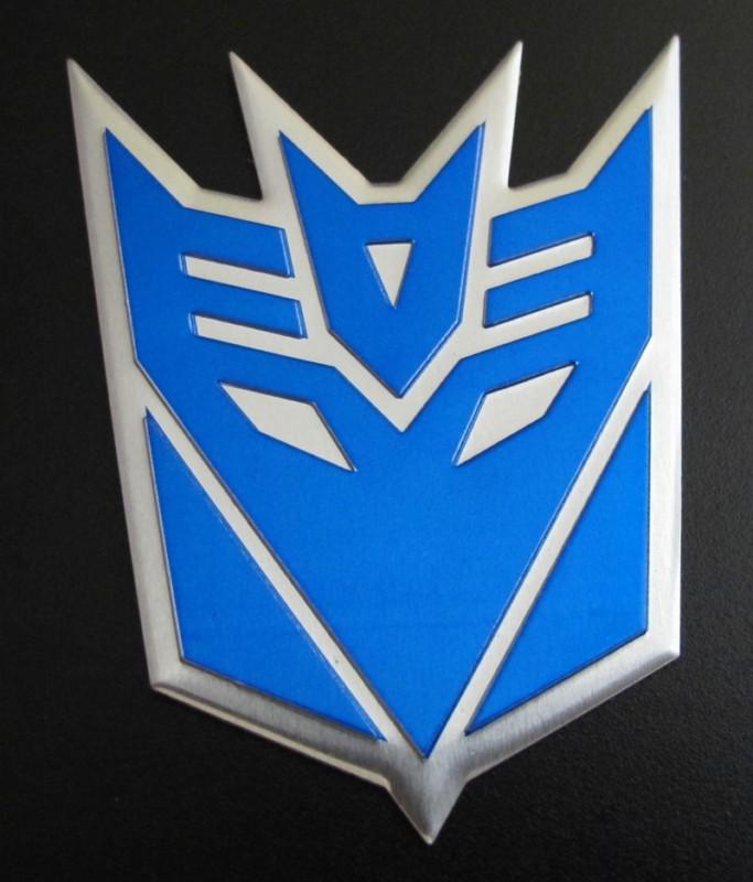 Transformers decepticons logo aluminium grille fender emblem badge decal blue