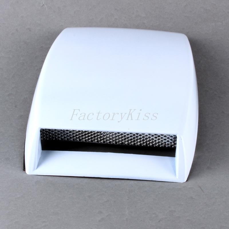 Gau universal car air flow intake bonnet decorative scoop turbo cover white