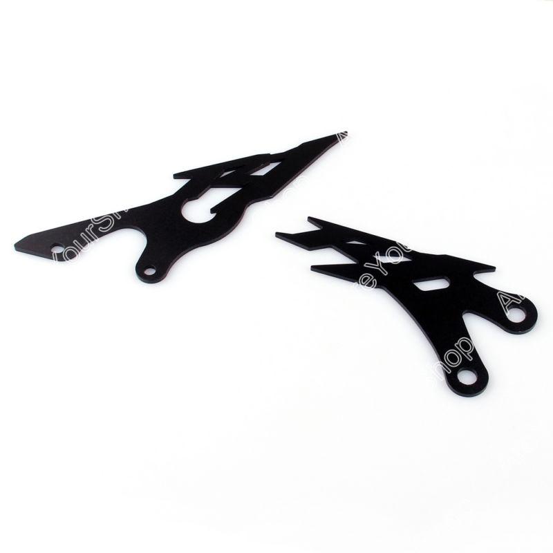 Foot peg heel plates guard for yamaha yzf r1 2009-2012 black