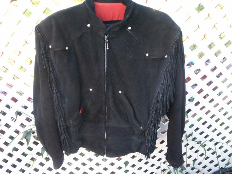 Vintage black harley biker jacket womans ladies medium made in usa