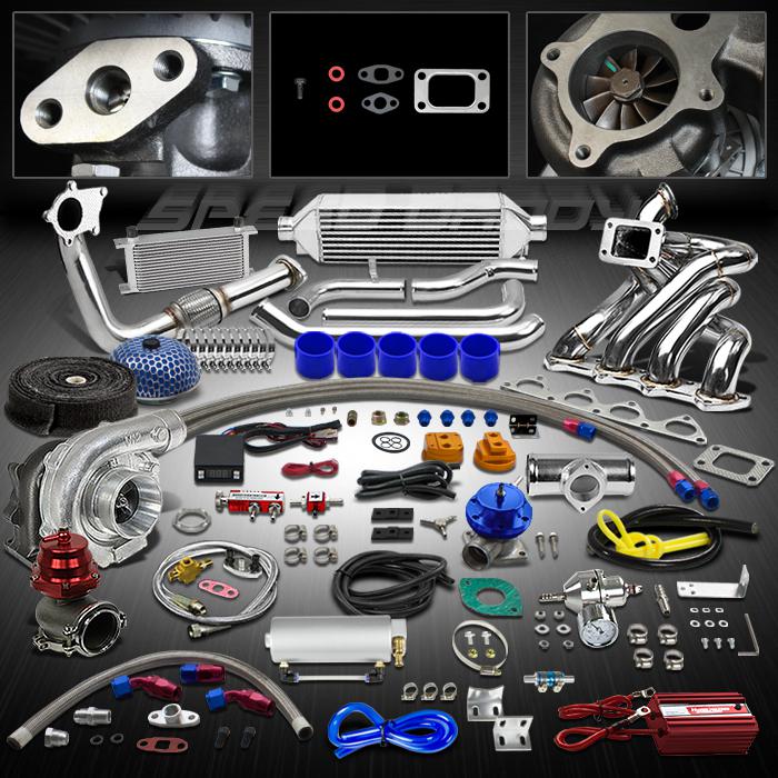 T04e t3/t4 19pc turbo kit+top manifold+intercooler 88-01 b16/b18 civic/integra