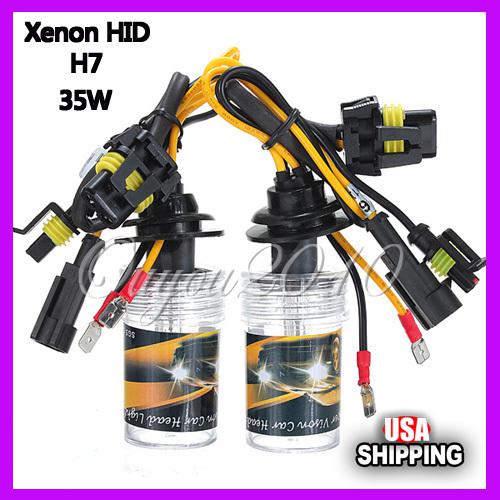 New car xenon hid headlight light kit slim ballast h7 10000k 35w 6000k dc 12v us