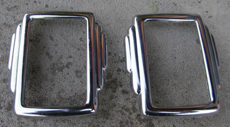 Nos 1940 ford standard and pick-up chrome park light bezels trim 01a-13084