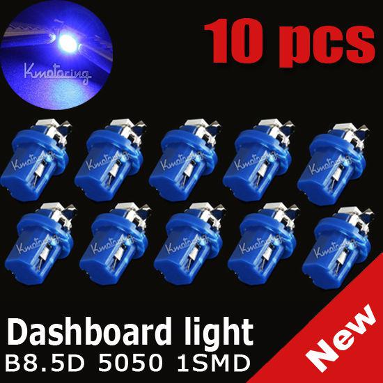 10* blue t5 b8.5d car 5050 1 smd led speedo dashboard interior side light bulb