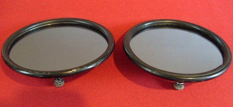 Lot of 2 vintage original king bee automotive classic car 5-1/4"  mirrors, black