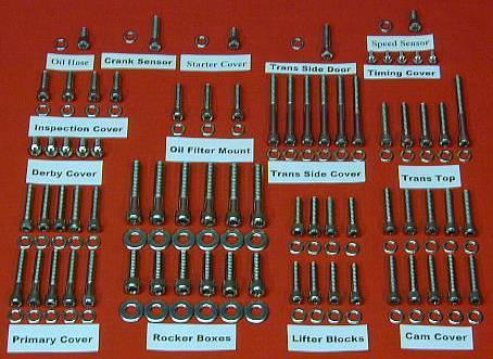 1999-2006 harley touring ultra roadking streetglide polished stainless bolt set