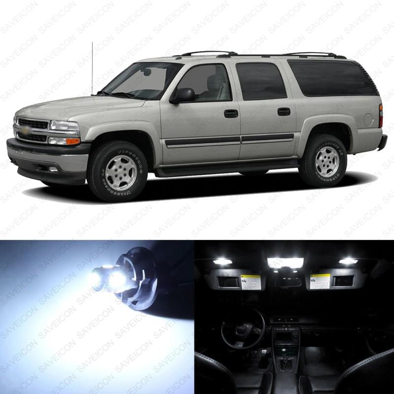 10 x xenon white led interior light package for 2000 - 2006 chevy suburban