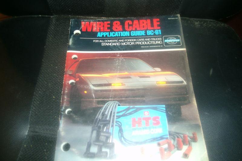 1985 standard spark plug wire wire and cable application parts catalog w part nu