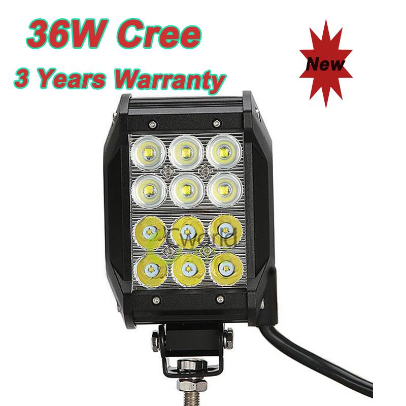 36w 12 cree led work light bar 2520lm spot flood combo beam 4x4 offroad lamp