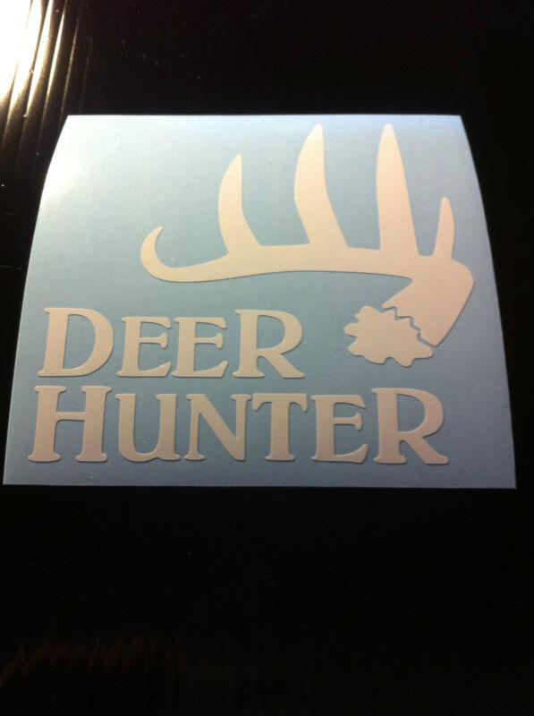 Deer hunter window decal sticker (white)