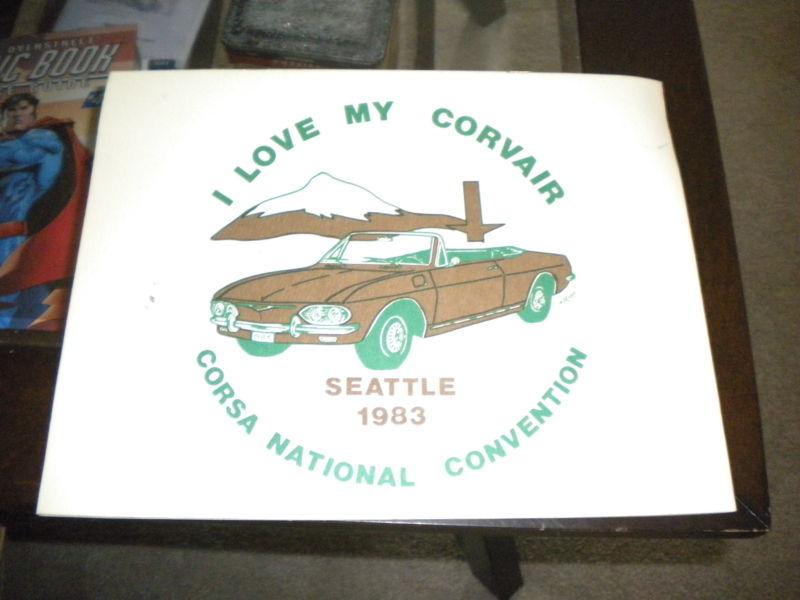 Rare 1983 corsa national convention "i love my corvair" seattle program