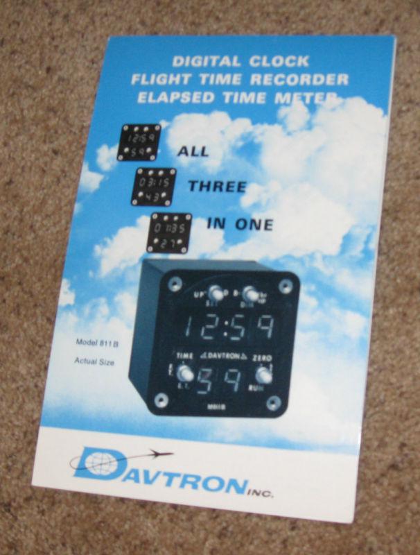 Davtron digital clock flight time recorder avionics model 811b manual ca