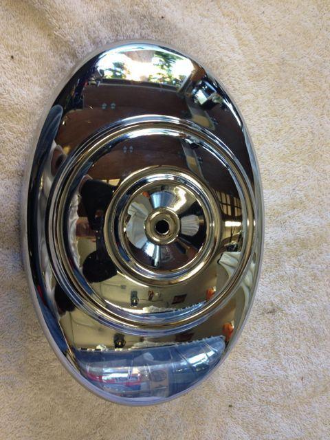 Harley oem twin cam oval plain touring/ dyna/ softail - chrome air cleaner cover