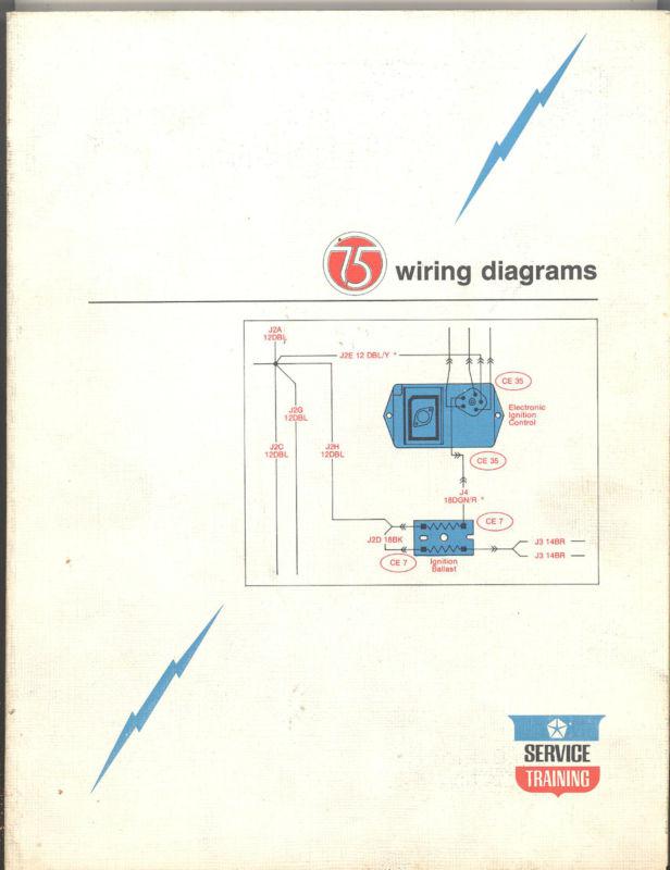 1975 chrysler corporation wiring guide diagram chart..chrysler..plymouth..dodge