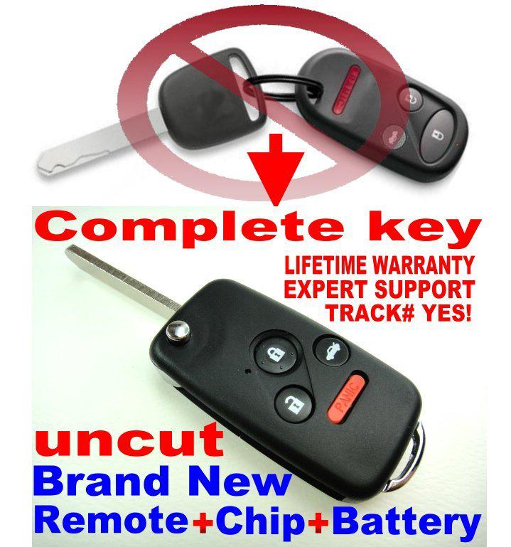 Alin1 flip key remote for 02-06 cr-v keyless entry chip transponder fob clicker