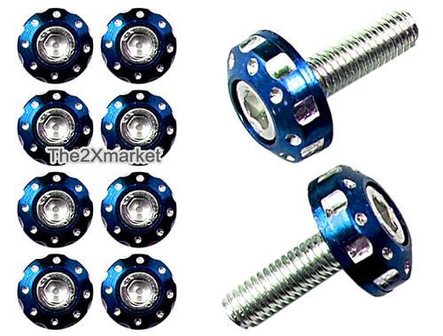 Universal 10x blue 6mm motorcycle decoration screws windscreen fairing bodywork