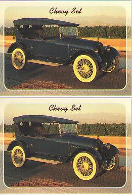 1917 chevy touring car baseball card sized cards - lot of 2 - must see !!