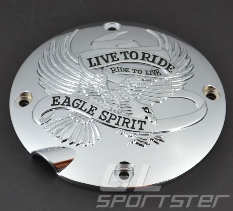 Chrome live to ride eagle spirit primary derby cover 1994-2003 harley sportster