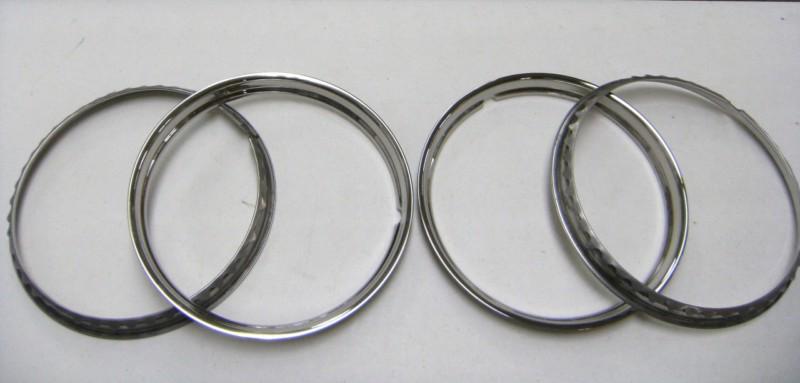 1940's style stainless trim rings 14" wheels smooth (4)