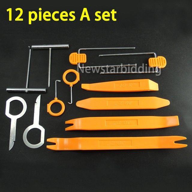 Audio stereo gps car plastic panel dash molding removal install 12 kit tools