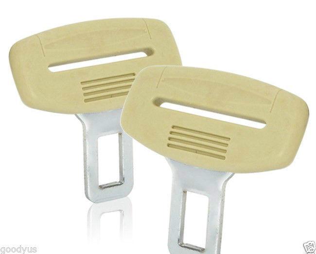 Universal fit most cars 2 pcs  beige seat belt buckle alarm stopper eliminator