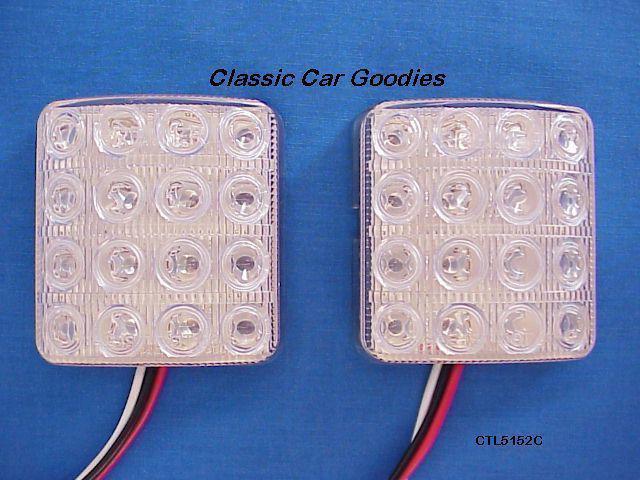 1951-1952 chevy red led clear tail light inserts 12v