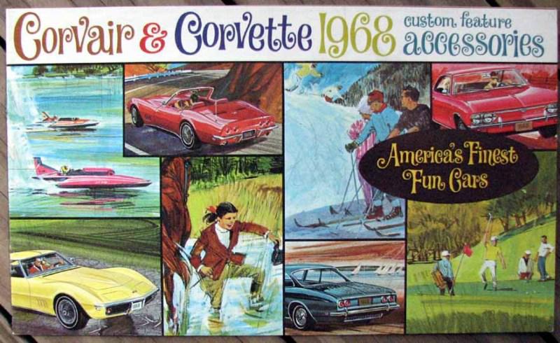 Rare original nos 1968 chevrolet corvette & corvair accessories brochure #b266