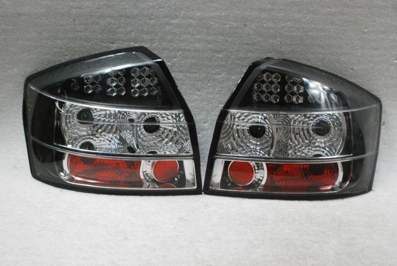 02-05 audi a4 s4 quattro turbo black led tail brake lights lamps pair left+right