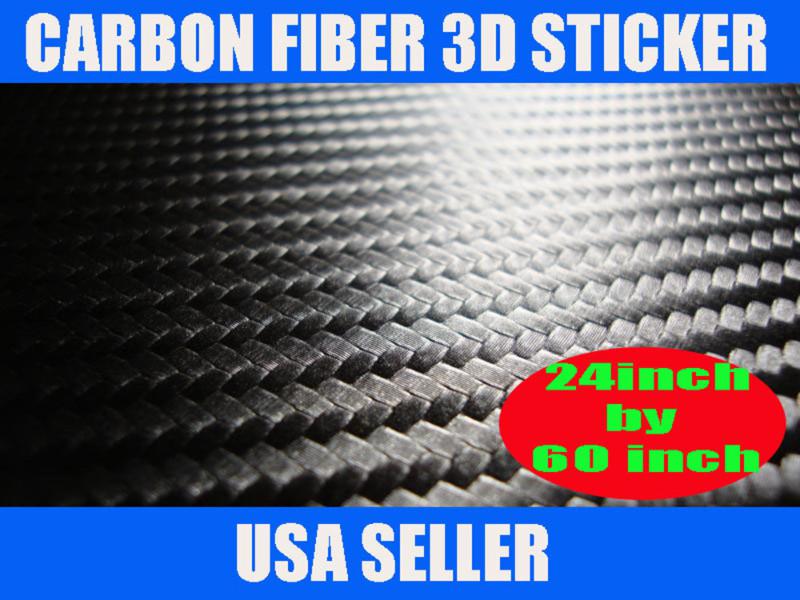 24"x60" 3d black carbon fiber vinyl sticker wrap sheet land rover