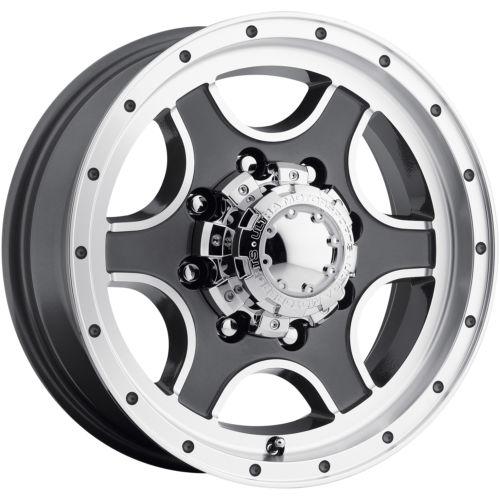 16x8 gray ultra nomad (174) wheels 8x170 -6 lifted ford f-250 f350