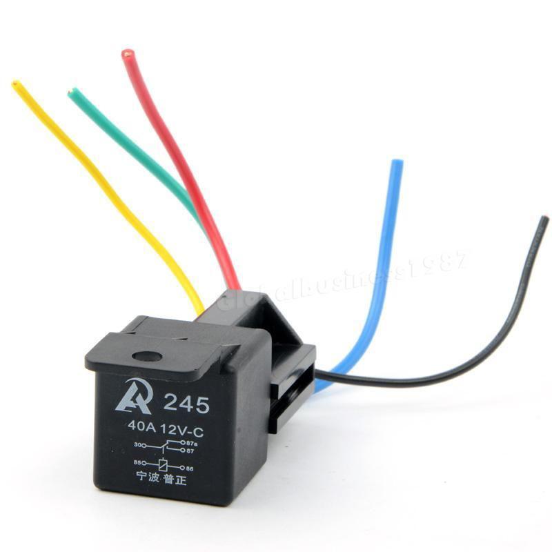 Universal 12v dc 5p 40a car relay fixed back socket car auto spst 5pin gbnt