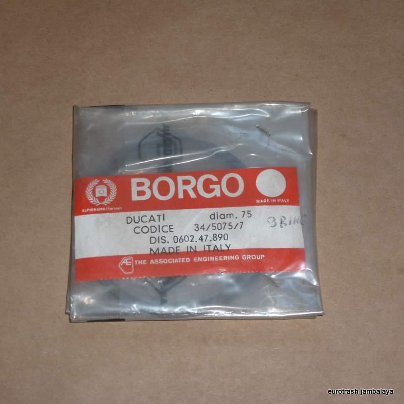 Nos ducati 250 piston ring set oversize 0602-47-890 bevel single borgo