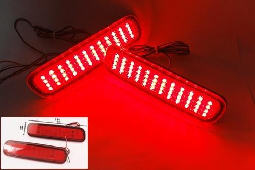 Red lens smd led rear bumper reflector tail brake stop light land cruiser lx470