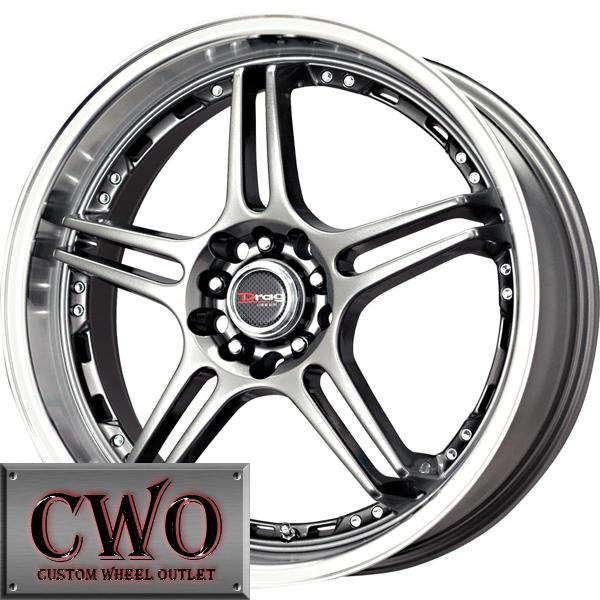 18 drag dr-40 wheels rims 5x100/5x114.3 5 lug civic mazda 3 6 wrx accord tsx rsx