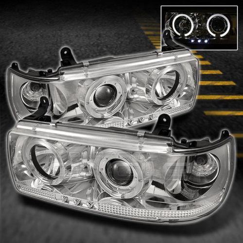 91-97 land cruiser dual halo projector led headlights lamps lights left+right