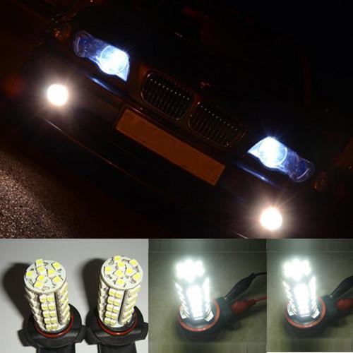 White 9005 daytime running light drl/high beam 68-smd led bulbs headlight 