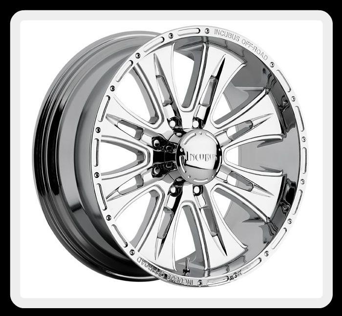 24" incubus 714 brawn 8x6.5 silverado yukon hummer chrome wheel rims free lugs!